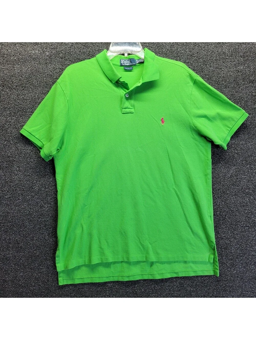 Ralph Lauren Shirt Mens Sz XL Green Custom Fit Polo Short Sleeve Shirt